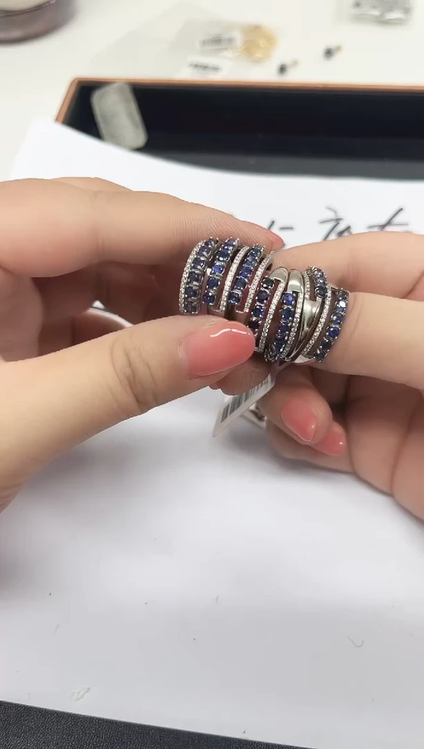 【闪购商品】蓝宝石戒指未镶嵌蓝宝石戒指多样性发2（瑕疵）