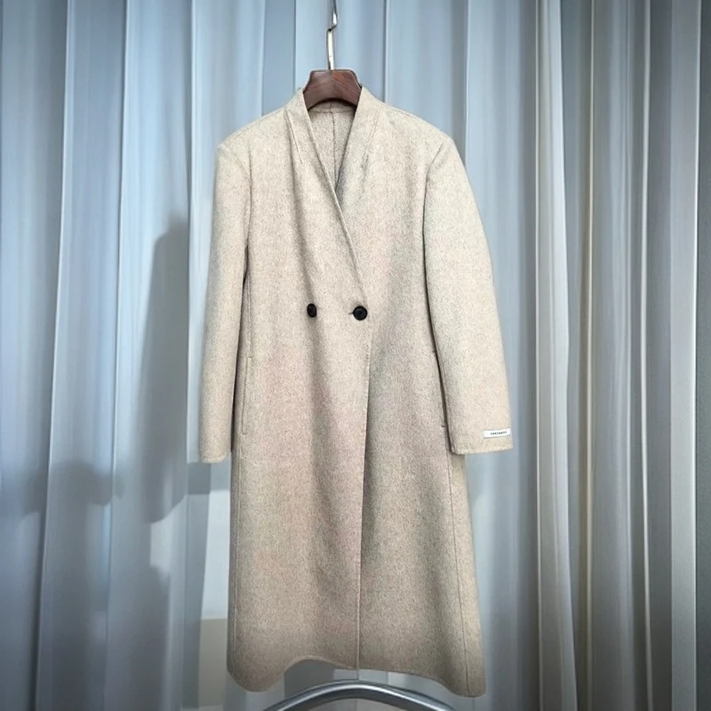 880/赫本风中长款羊毛两粒扣外套大衣