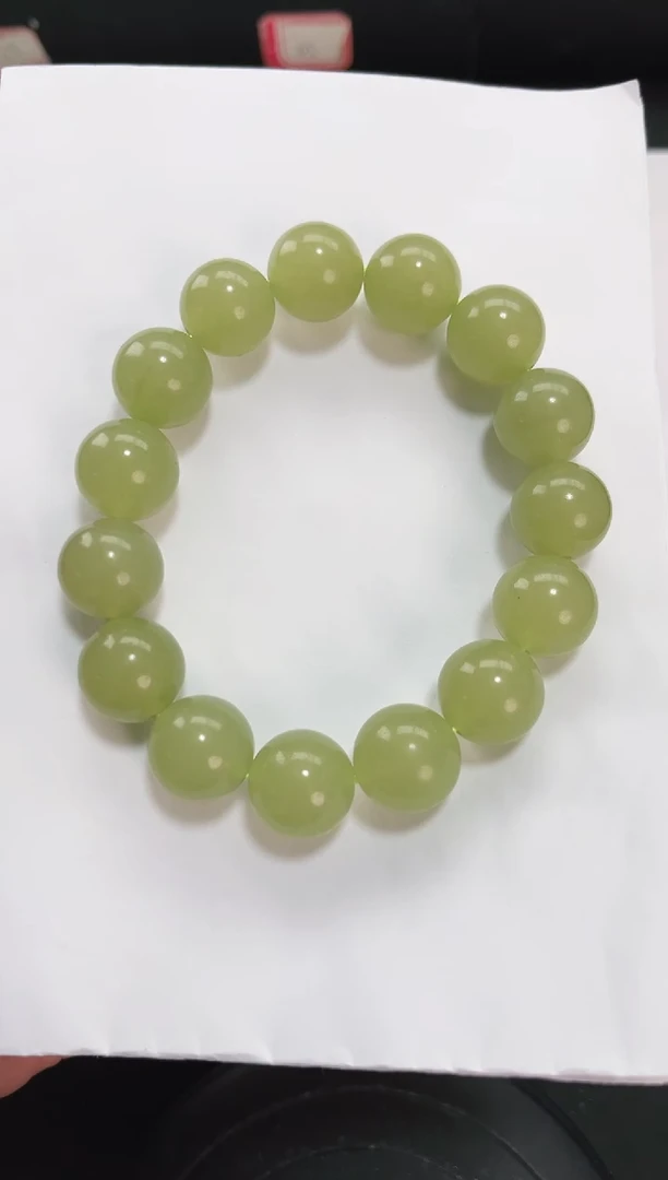 未镶嵌手串和田玉岚钻微色差T1026