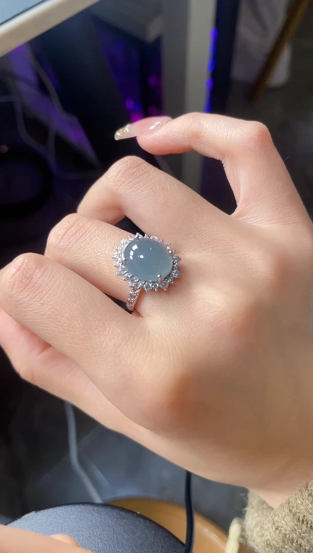 【闪购商品】翡翠戒指银S925镶嵌769876