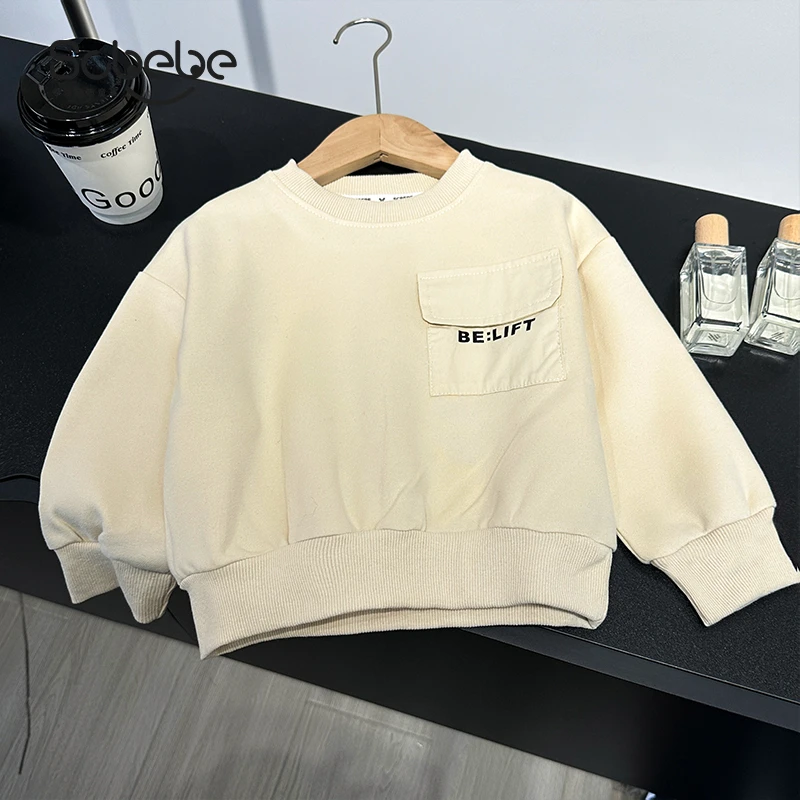 SCBEBE儿童卫衣2025春季新款男童时髦洋气字母印花套头长袖AS701