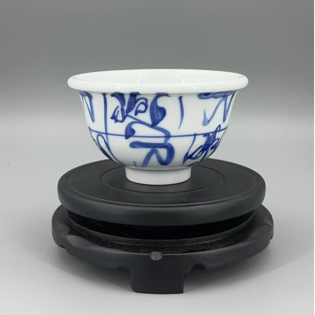 【李国庆专属】皇窑青花刀子压手杯110cc