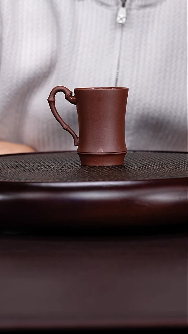 茶壶紫砂底槽青竹节手把杯