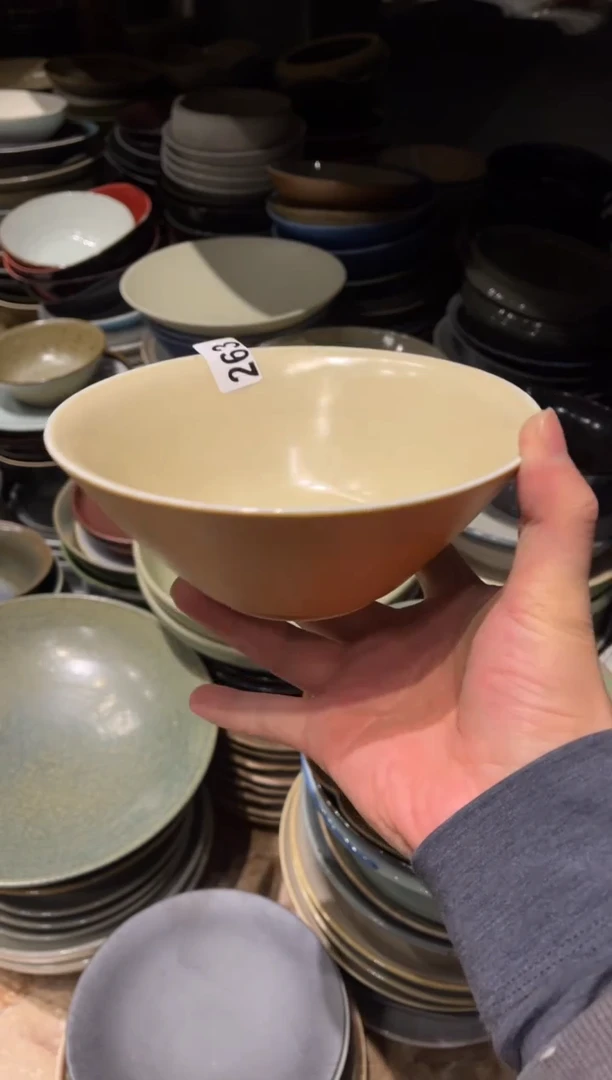 【闪购商品】瓷片263酷金手工马蹄碗2个