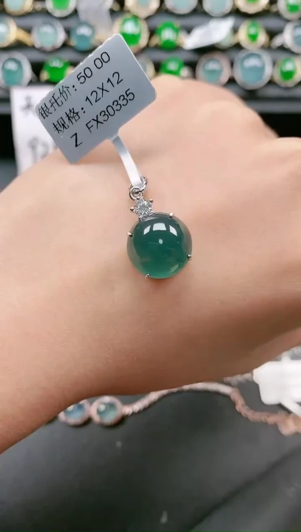 翡翠戒指银S925镶嵌111111