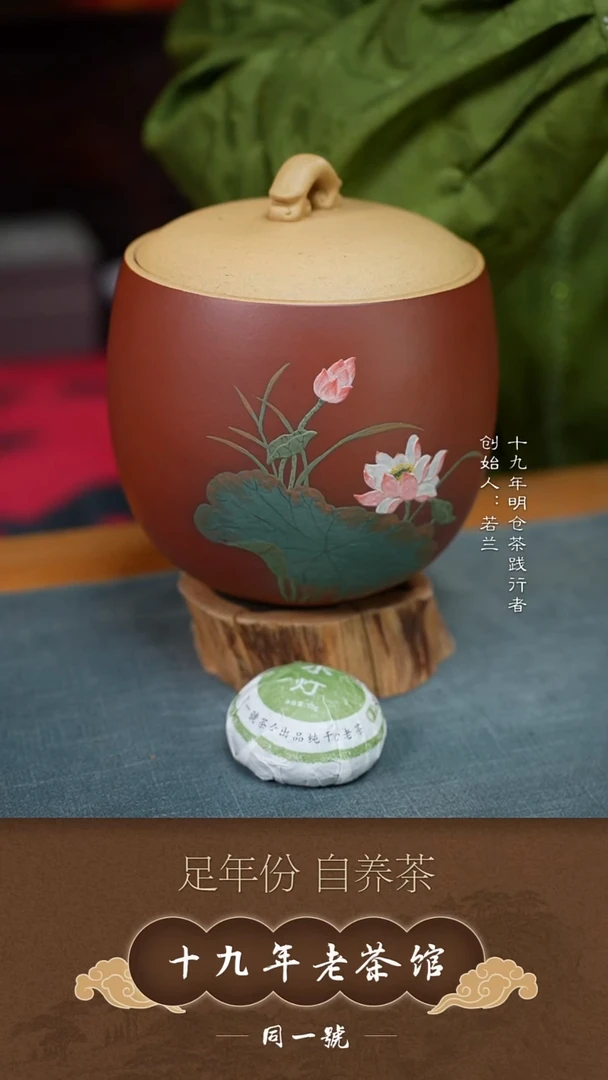 紫砂茶叶罐宜兴原矿紫砂一斤罐+10沱小灯