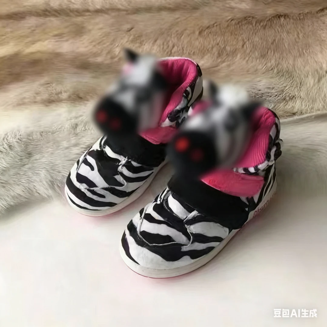 轻便可爱立体玩偶动物设计男女童冬季保暖防滑棉鞋