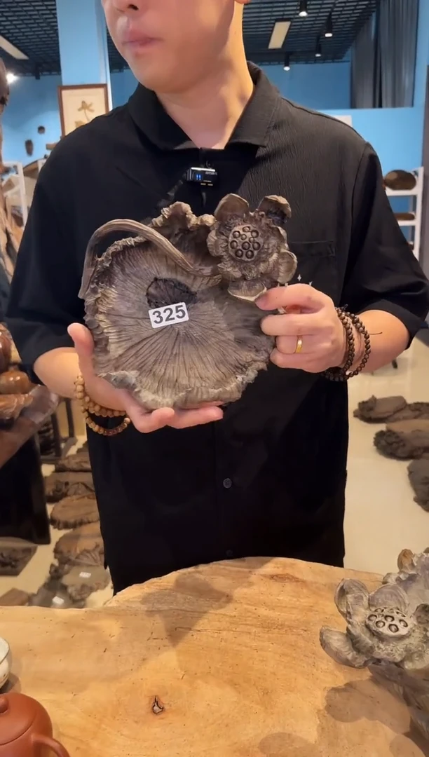 木325号乌木金丝楠果盘+0.8手串