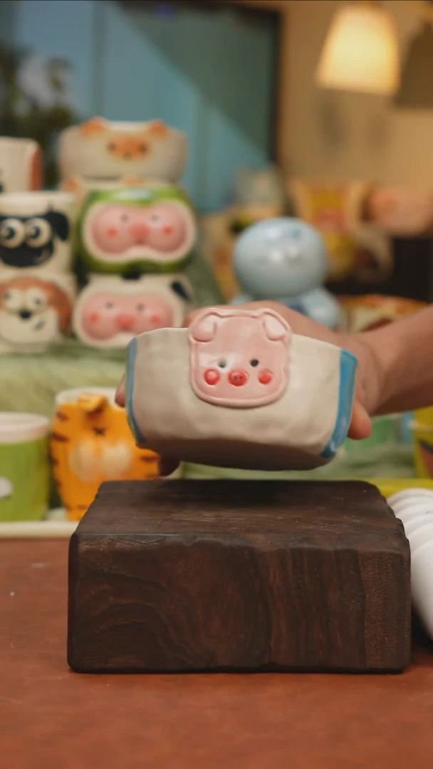 杯子景德镇一休瓷屋 小猪碗