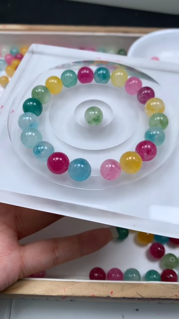 未镶嵌散珠碧玺M686彩虹碧玺10mm10个6.8元