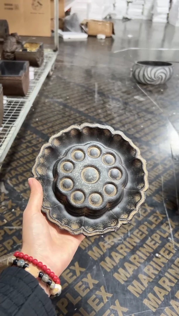 陶土【火山泥】莲蓬壶承