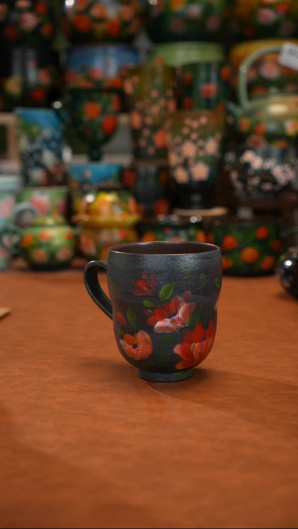 紫砂油画手绘釉下彩