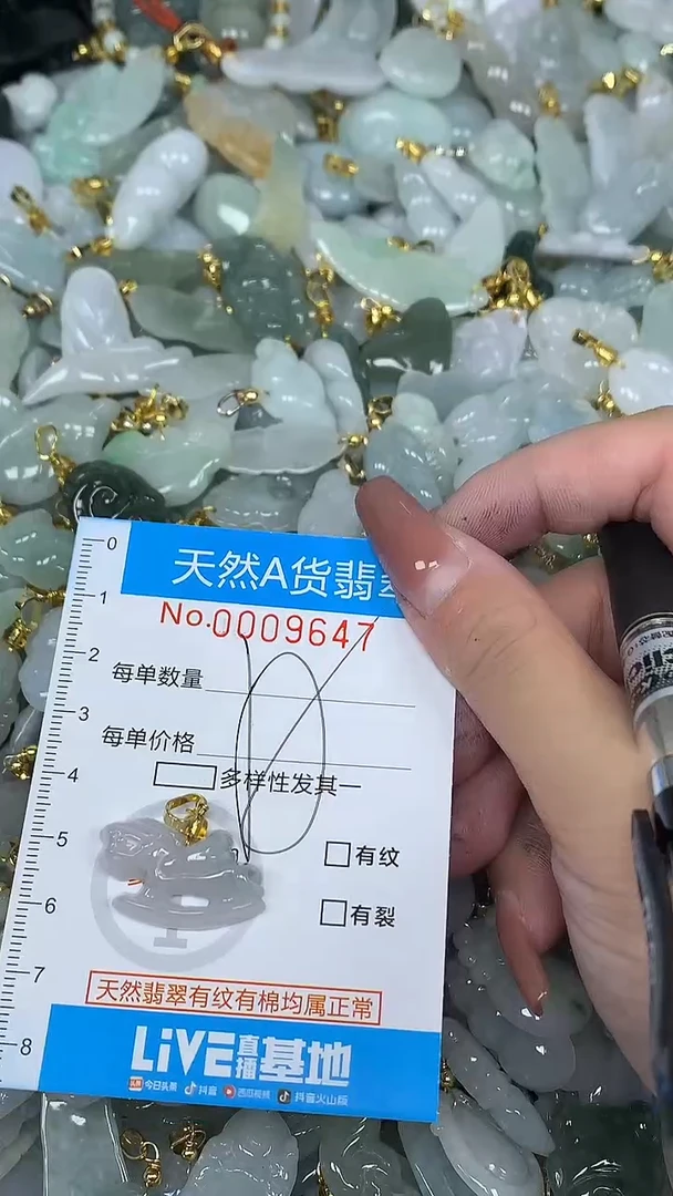 翡翠未镶嵌颈饰净货挂件-9647