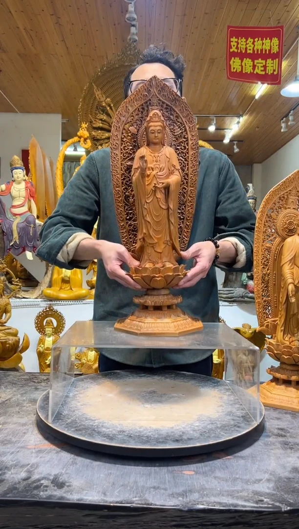 香樟木站姿观音60cm