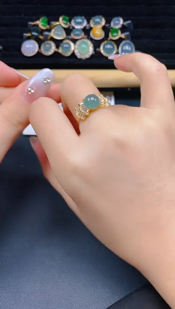 银S925镶嵌戒指翡翠12