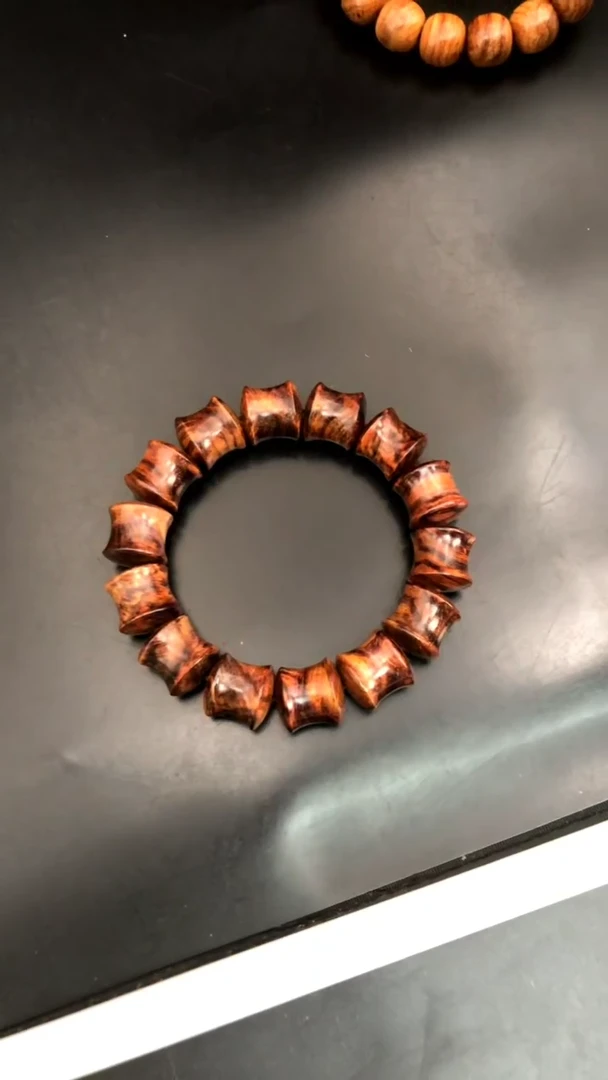 黄花梨/降香黄檀手串/手链海黄野油1.5竹节手串