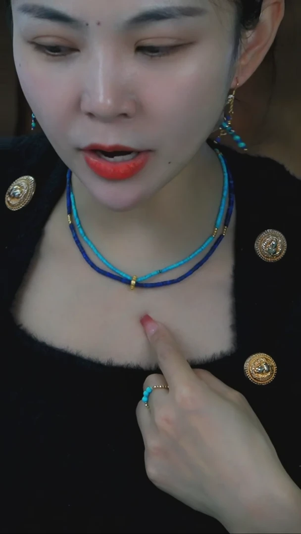 【闪购商品】青金石项链银S925镶嵌发货一件