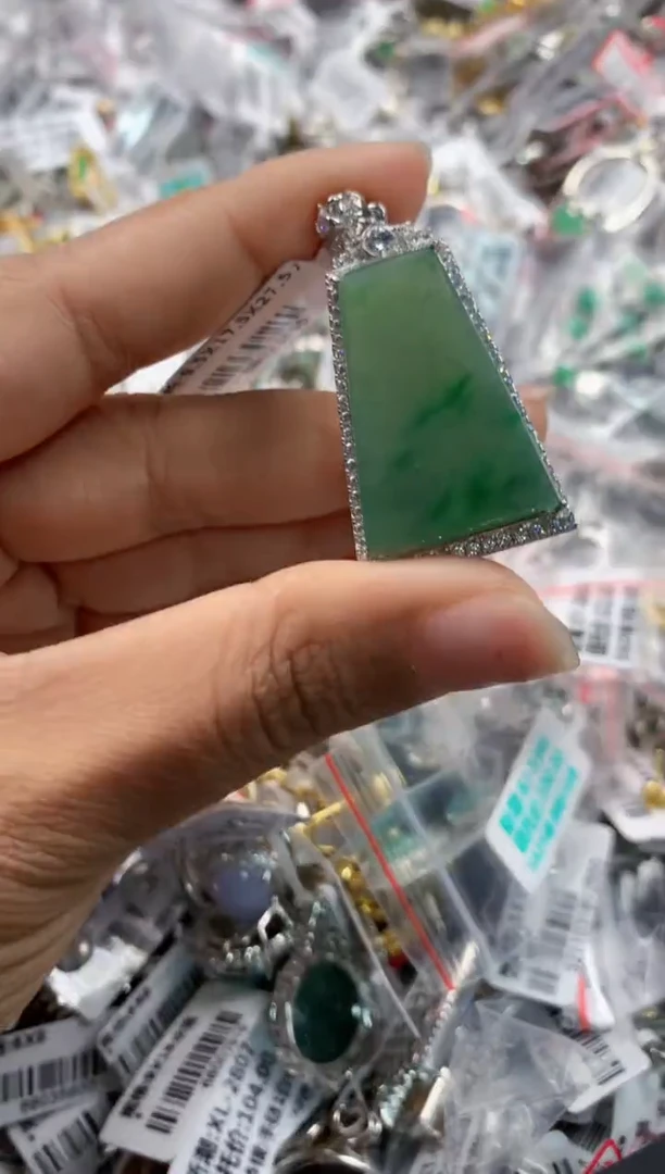 银S925镶嵌戒指翡翠444    2