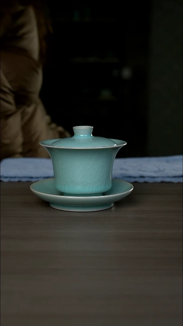 【闪购商品】杯020号仿古马蹄盖碗微瑕开片