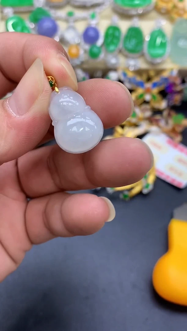 颈饰18K金镶嵌翡翠398-中国好珍宝