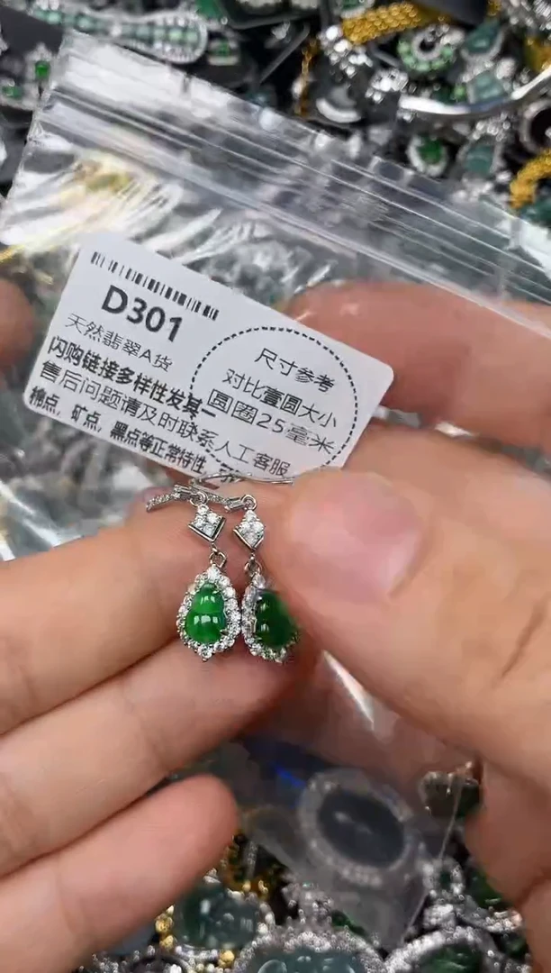 颈饰未镶嵌翡翠D301耳钩