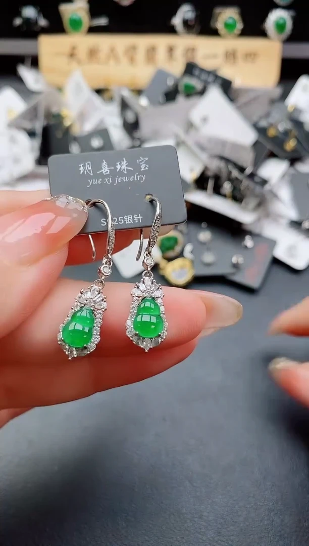 银S925镶嵌戒指翡翠1