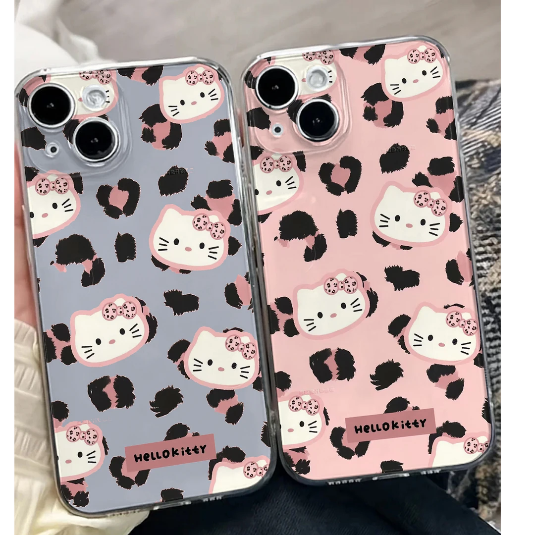 豹纹KT猫适用iPhone16小米15华为苹果14promax手机壳12软11太空MT