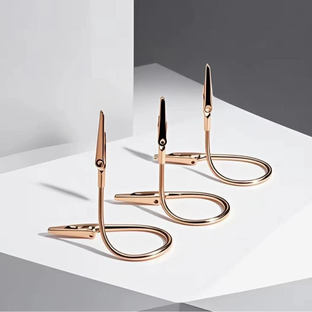 梦杜旋转站立蚊香夹简约双头桌面便夹标签夹立式鳄鱼夹支架