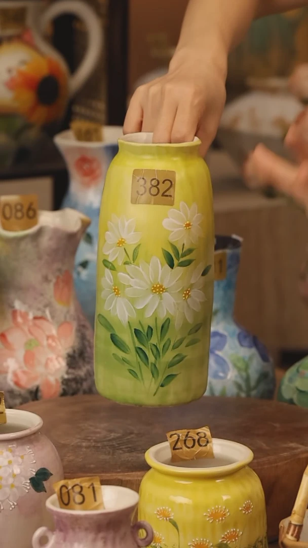 陶瓷382景德镇设计师手作花器摆件侘寂风