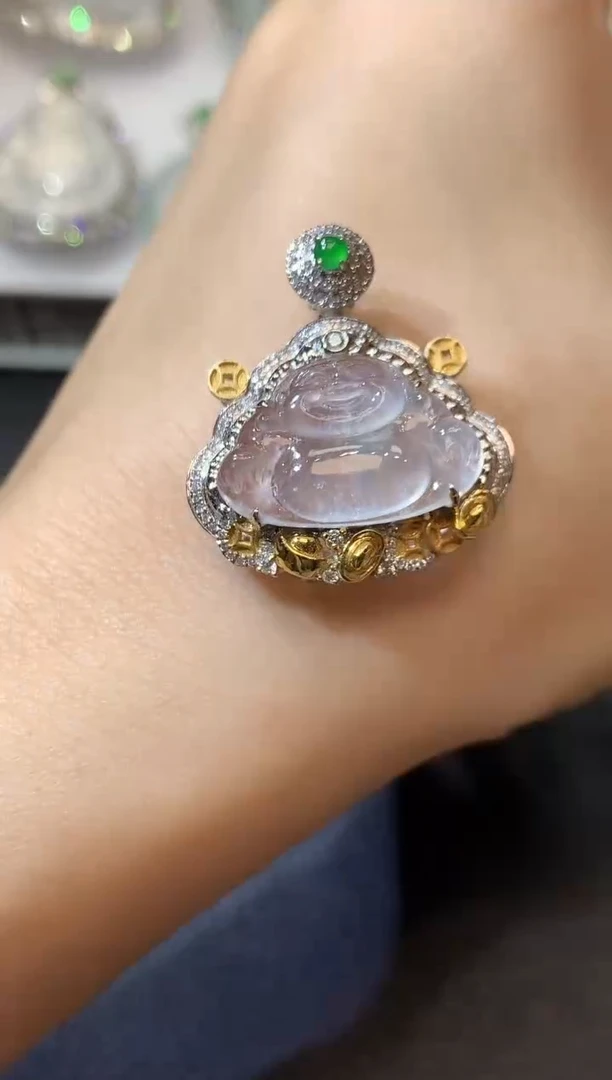 【闪购商品】翡翠吊坠(不含链)18K金镶嵌C5