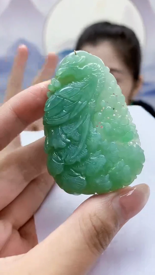 未镶嵌定制翡翠3099MM-毛货挂件49