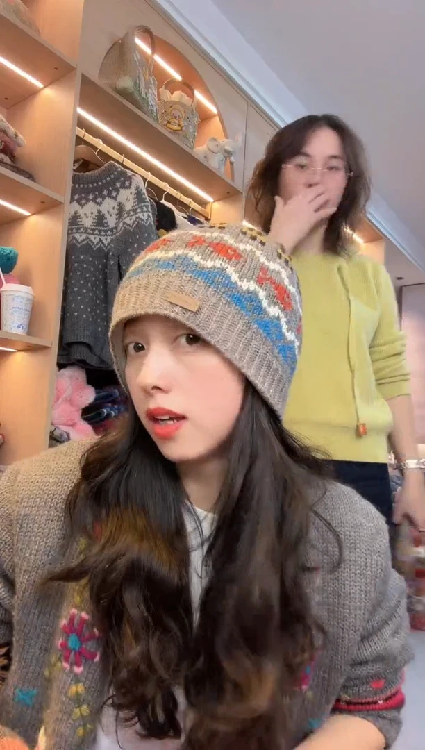 羊毛美利奴灰色年年有余冷帽