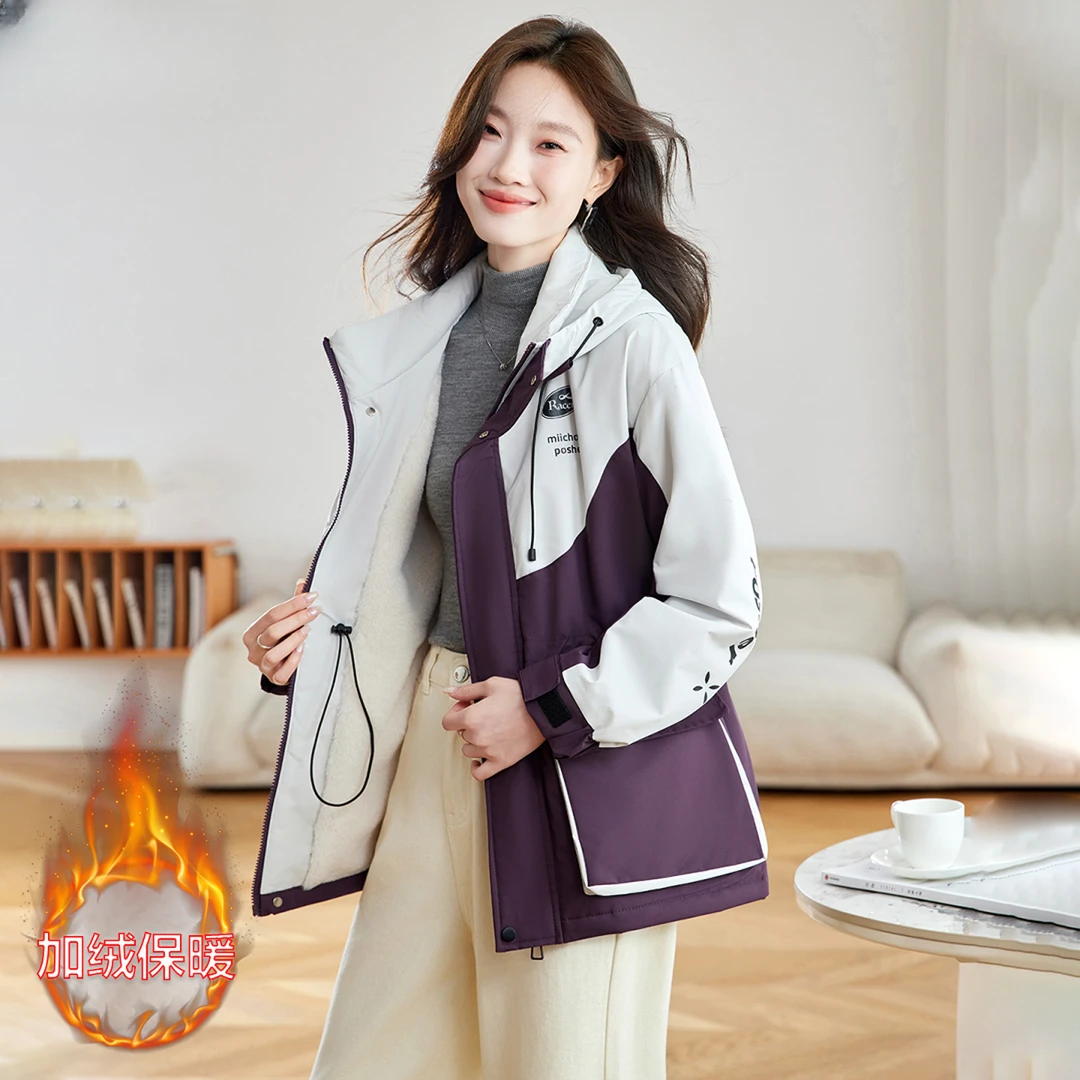派克服女加绒加厚2025冬季新款今年流行爆款宽松休闲棉服棉衣外套