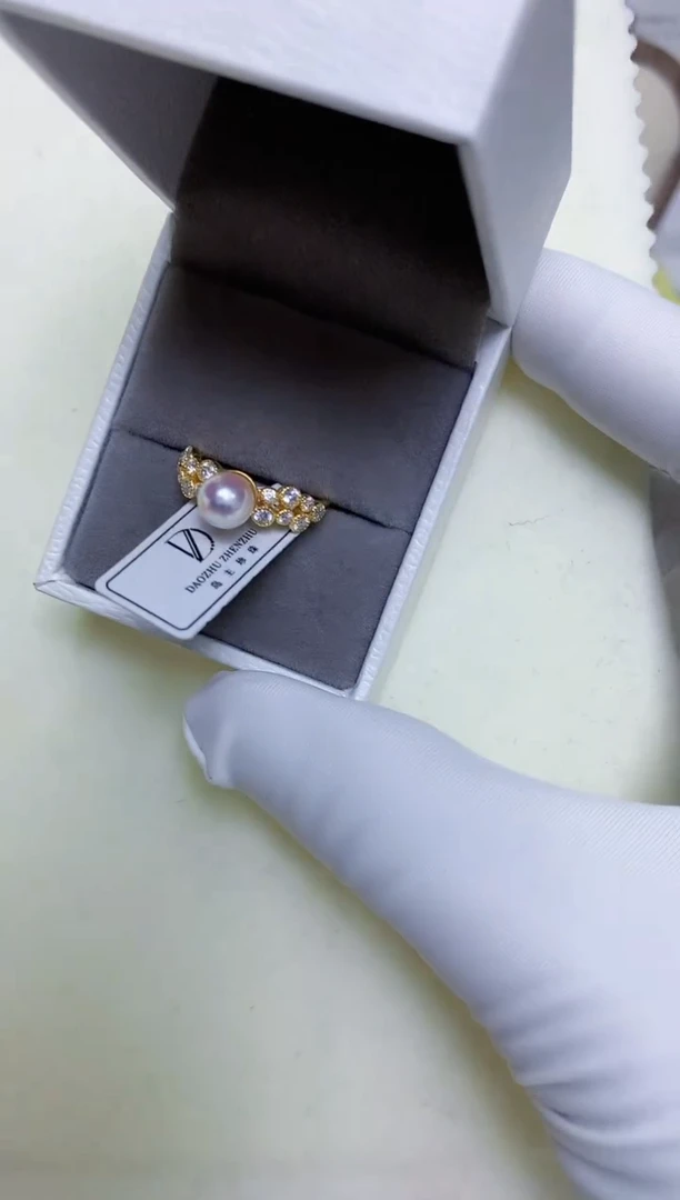 【闪购商品】海水珍珠饰品银S925镶嵌蕾丝戒指·