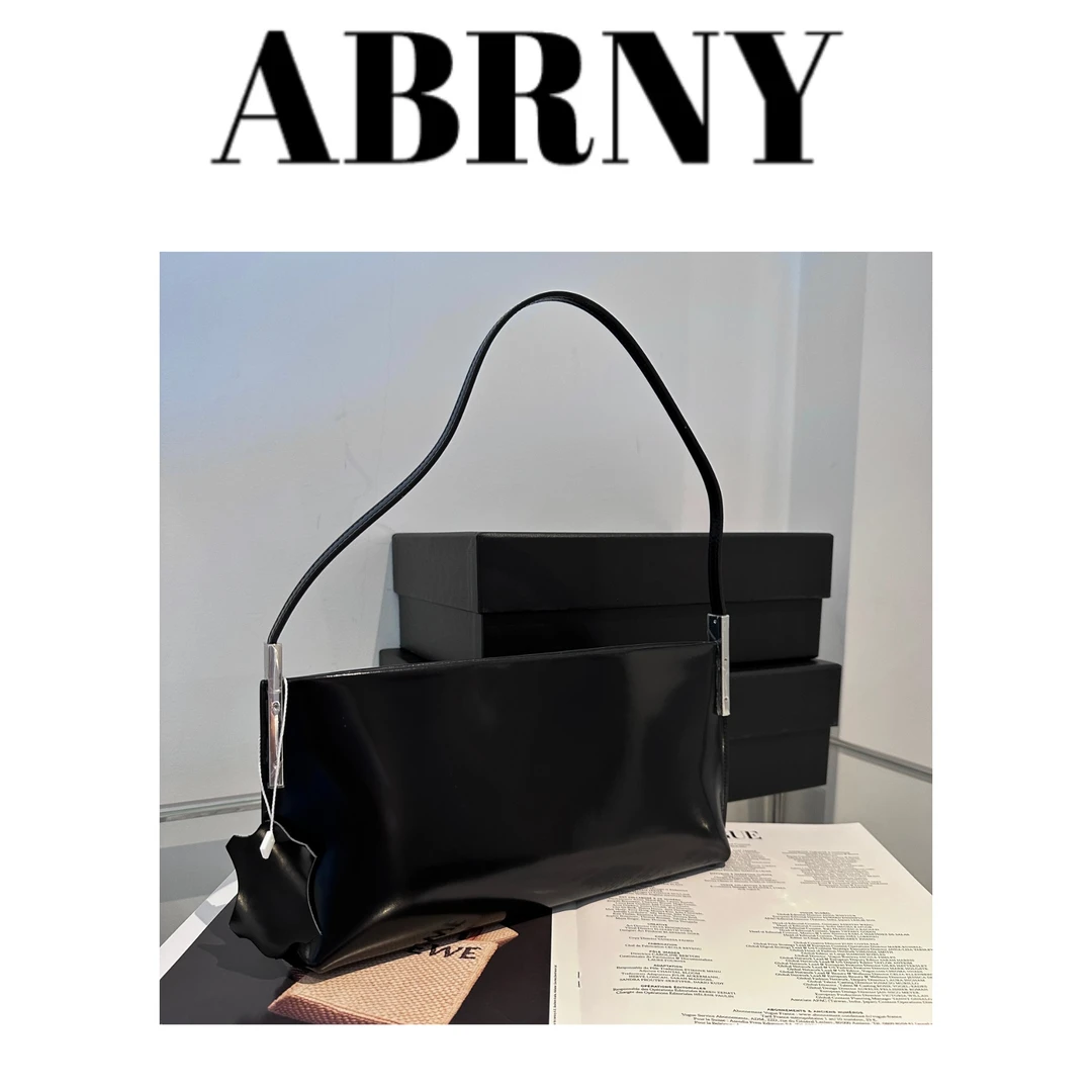 许小黑【法棍】磁扣开合闪亮牛皮腋下包338