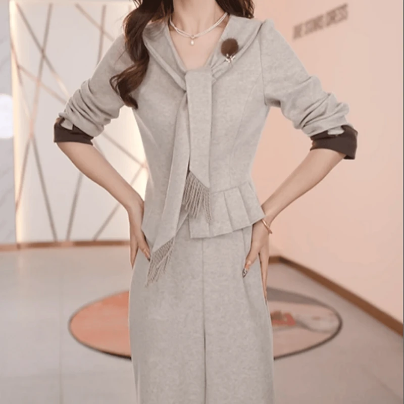 B064【上衣+休闲裤】2025秋季新款高端轻奢时尚减龄休闲百搭套装