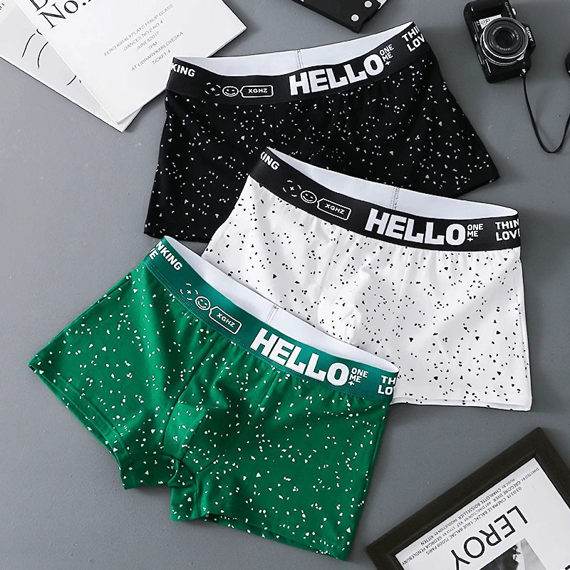 男内裤男士内裤四角裤潮流个性青少年平角裤运动透气新款男生短裤