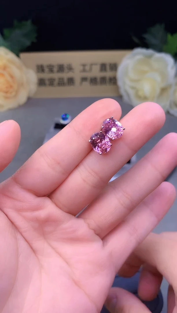 银S925镶嵌耳钉碧玺0005