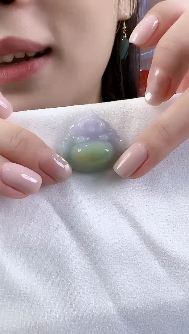 翡翠未镶嵌吊坠(不含链)孤品翡翠A货春彩吊坠