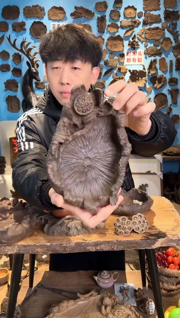 【闪购商品】木262号老乌木雕花果盘