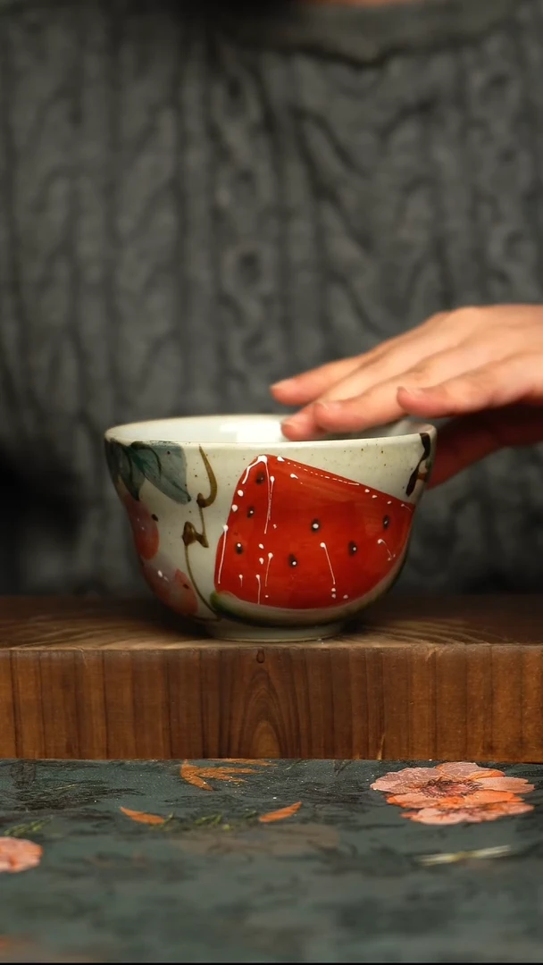 杯釉下彩手工手绘同款陶器