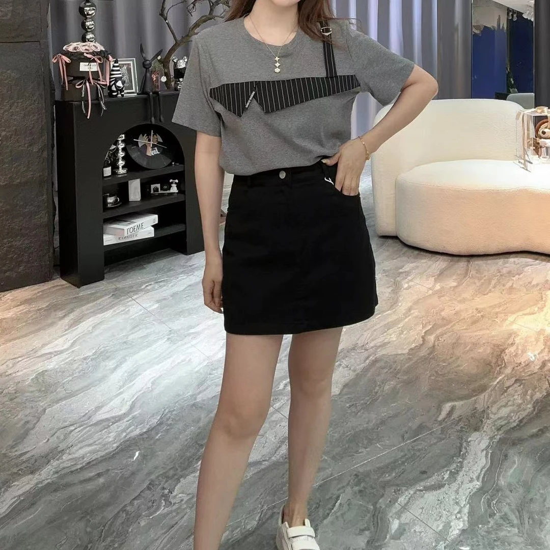 8829夏季新款潮流【无皮带】复古中腰休闲百搭A字【短裤裙】女