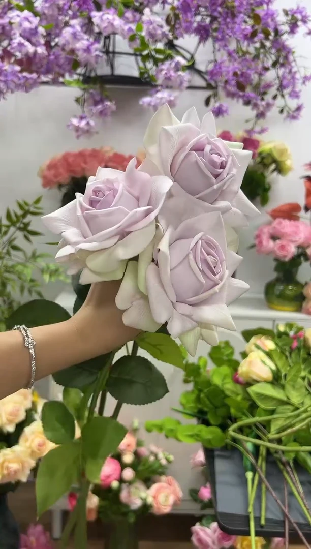 3枝紫绿色手感保湿水晶