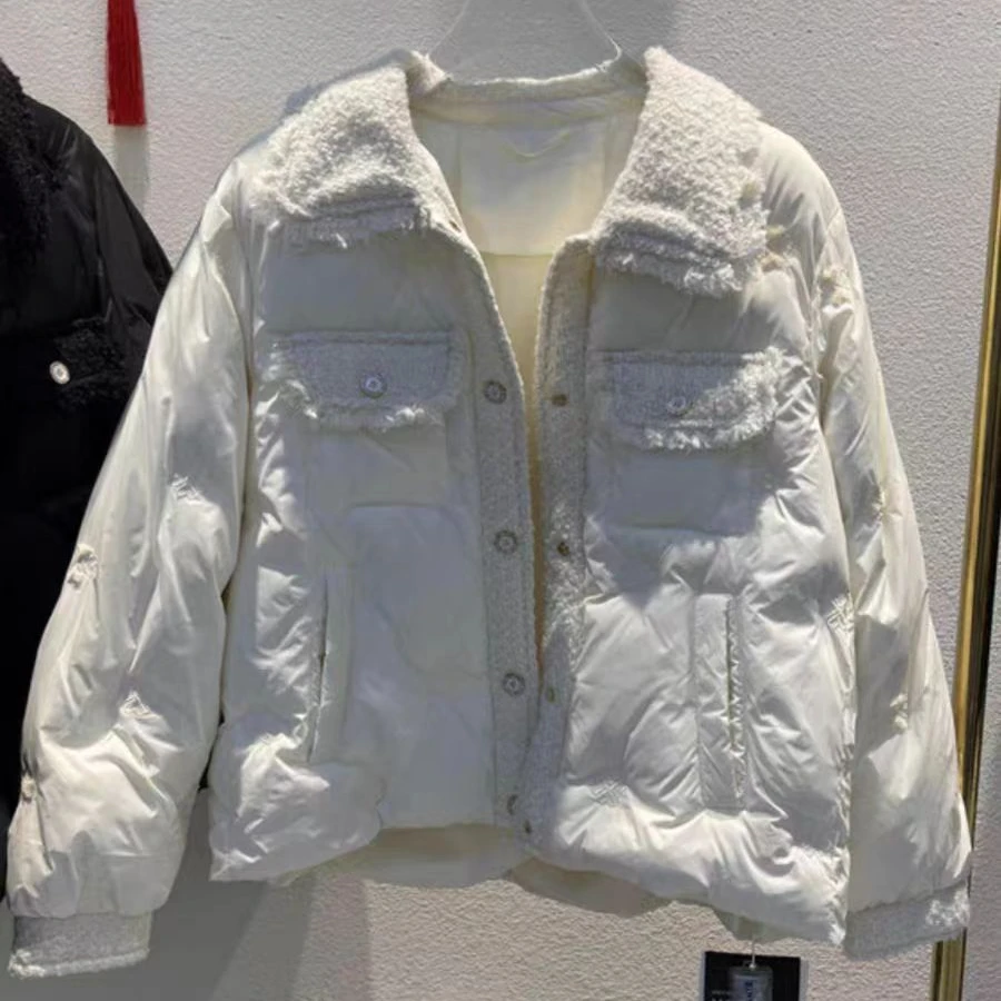 韩版时尚短款宽松棉服女冬季新款轻薄小香风流行外套