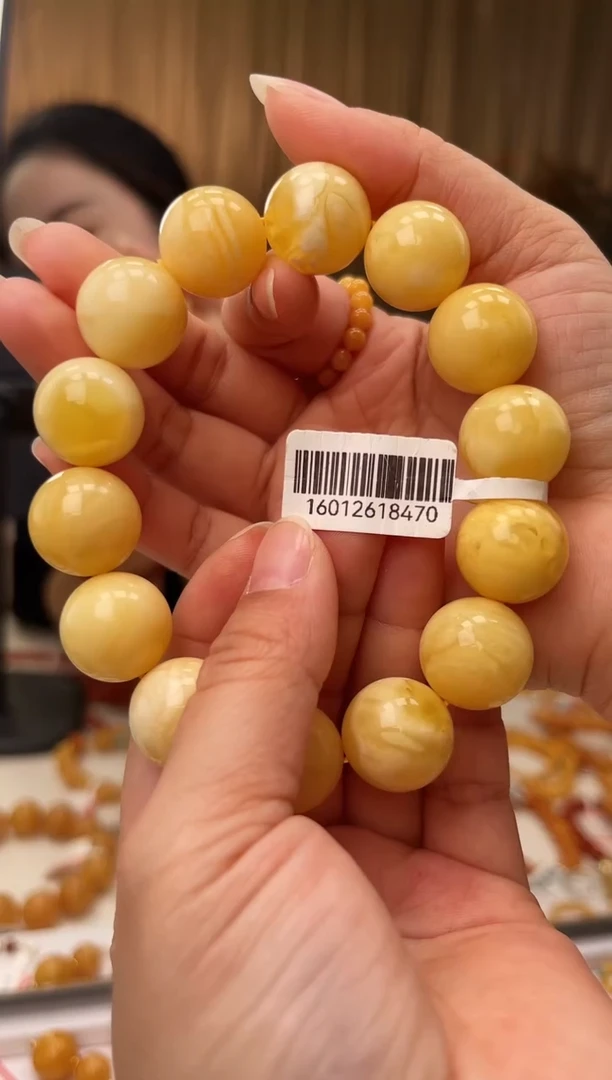 手串琥珀未镶嵌16mm新蜡