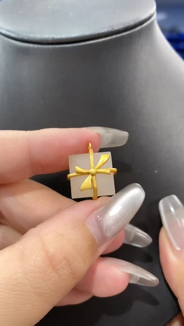 和田玉银S925镶嵌吊坠(不含链)DZ945