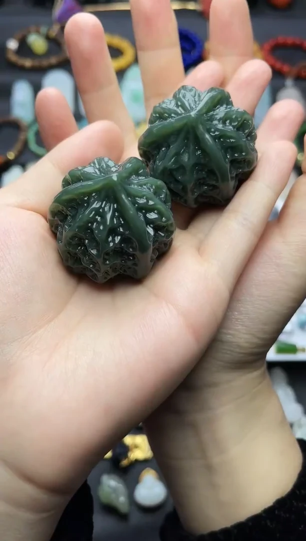 未镶嵌和田玉摆件核桃一对06