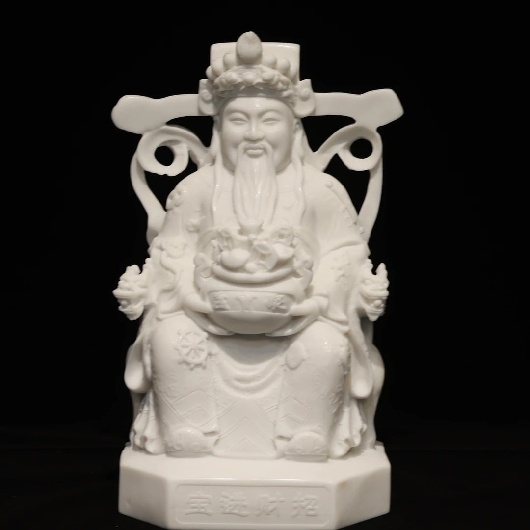 石雕精品汉白玉财神像