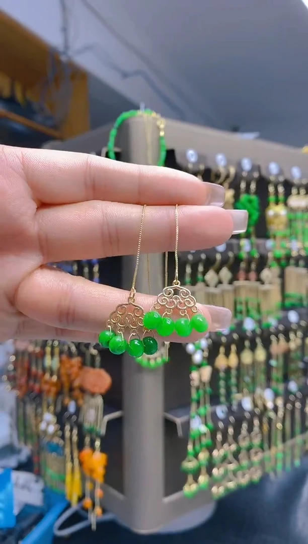 【闪购商品】翡翠耳饰合金505翡翠耳线