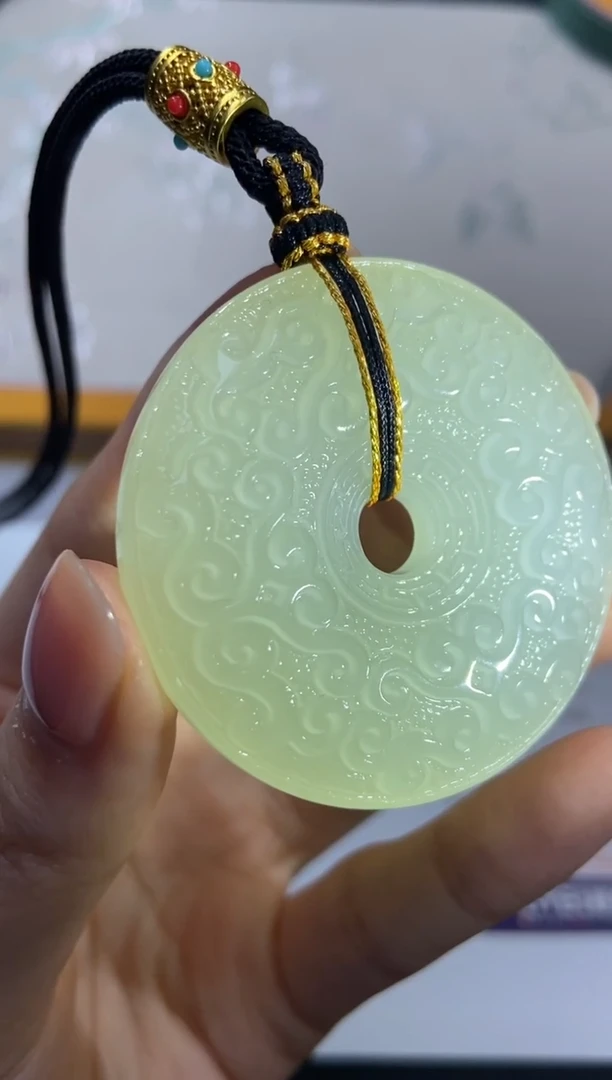 颈饰未镶嵌和田玉374025/和田玉平安扣   多样性一件发
